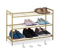 Relaxdays Scarpiera a 3 Ripiani, Scaffale Modulare HxLxP: 50 x 70 x 26 cm, Portascarpe Salvaspazio Slim 9 Paia di Scarpe, 50x70x26 cm