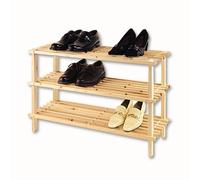 Relaxdays - Scarpiera a scaffalatura con 3 ripiani, misura XL, in legno naturale