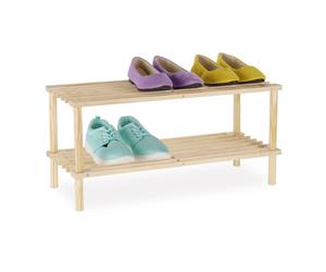 Relaxdays Scarpiera bassa in legno