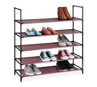 Relaxdays Scarpiera in TNT con Sistema ad Incastro, a 5 Livelli, per 20 Paia di Scarpe, HLP 90,5x87,5x30 cm, Bordeaux, Tessuto Non Tessuto, 1 pz