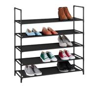 Relaxdays Scarpiera in TNT con Sistema ad Incastro, a 5 Livelli, per 20 Paia di Scarpe, HLP 90,5x87,5x30 cm, Nero, 1 pz
