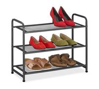 (TG. 48x60x25 cm) Relaxdays Scarpiera Ingresso, Mobiletto Portascarpe con 3 Ripi