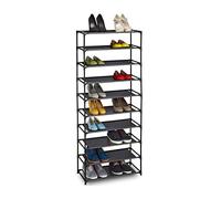 Relaxdays Scarpiera di Stoffa con Sistema ad Incastro, a 10 Livelli, per 30 Paia di Scarpe, 150 x 62 x 28cm, Vari Colori