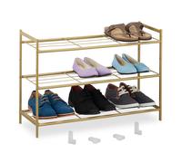 Relaxdays Scarpiera a 3 Ripiani, Scaffale Modulare HxLxP: 50 x 70 x 26 cm, Portascarpe Salvaspazio Slim 9 Paia di Scarpe, 50x70x26 cm