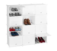 Scarpiera plastica bianca 24 scomparti scarpe chiusi ante scaffale componibile