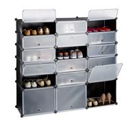 Relaxdays Scarpiera in plastica con 18 scomparti