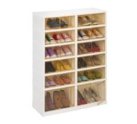 Scarpiera Salvaspazio Pieghevole Plastica Ante Trasparenti Porta Scarpe Ruote