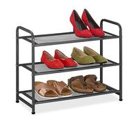 (TG. 48x60x25 cm) Relaxdays Scarpiera Ingresso, Mobiletto Portascarpe con 3 Ripi