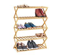 Scarpiera da ingresso Mobiletto porta scarpe 5 ripiani Naturale Leggero 2,7 kg