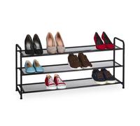 Relaxdays Scarpiera nera per 12 paia di scarpe