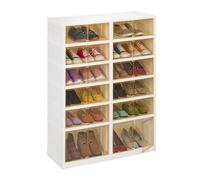 Scarpiera Salvaspazio Pieghevole Plastica Ante Trasparenti Porta Scarpe Ruote