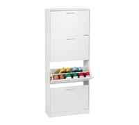 Relaxdays Scarpiera a 4 Scomparti, Scaffale Stretto Salvaspazio Slim, HLP: 152 x 60 x 24 cm, per 24 Paia di Scarpe