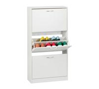 Relaxdays Scarpiera a 3 Scomparti, Scaffale Stretto Salvaspazio Slim, HLP: 116 x 60 x 24 cm, per 18 Paia di Scarpe, Fibra di Legno