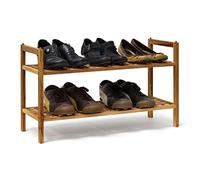 Relaxdays Scarpiera, Scaffale Ingresso, Legno Noce, HLP 40,5x69x26 cm, 2 Ripiani, Impilabili, 6 Paia di Scarpe, Naturale