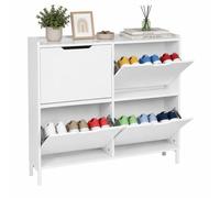 Relaxdays Scarpiera snella con 4 scomparti