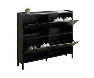 Relaxdays Scarpiera snella con 4 scomparti