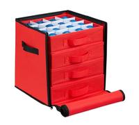 Relaxdays Scatola organizer per palline di Natale