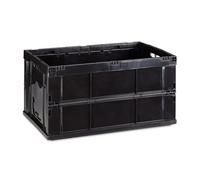 Relaxdays Cassetta Pieghevole, Stabile, da Lavoro, Plastica Resistente, 60L, HLP 31,5 x 58,5 x 40 cm, Nero