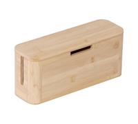 Relaxdays Scatola Porta Cavi in bambù con Coperchio Magnetico, nasconde Cavi, 14,5x34x11 cm, Naturale