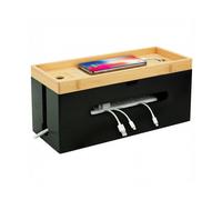 Relaxdays Scatola porta cavi bambù