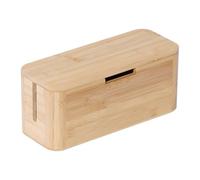 Relaxdays Scatola Porta Cavi bambù con Coperchio Magnetico, nasconde Cavi, 14,5x34x13,5 cm, Naturale