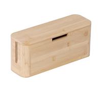 Relaxdays Scatola Porta Cavi per multipresa, bambù, Coperchio Magnetico, HxLxP 14,5x34x11 cm