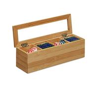 Scatola porta tè e tisane Organizer per bustine Cofanetto in bambù 4 scomparti