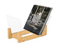 Relaxdays Schallplattenständer LPs 50 LP, bambù, Acrilico, 12 scanalature, HBT 21 x 37,5 x 19 cm, Supporto in Vinile, Naturale/Trasparente, plastica 50%, 21x37,5x19 cm