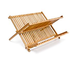 Relaxdays Scolapiatti CROSS in bambù largo 42 cm