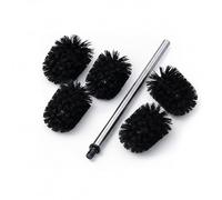 Relaxdays Scopino WC, set da 5, manico in acciaio inox, testa rimovibile, plastica, HxD: 35,5 x 8 cm, nero