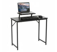 Relaxdays Scrivania con supporto monitor in MDF e metallo 75x80x40 cm Nero Ufficio domestico