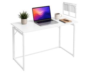 Relaxdays Scrivania pieghevole salvaspazio, bianca, per home office | AxLxP: 74 x 100 x 50 cm