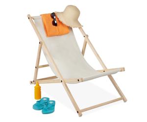 Relaxdays Sdraio pieghevole in legno