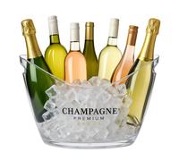 Relaxdays Secchiello per Ghiaccio, 8 L, Glacette Porta Bottiglie di Vino e Champagne, Cestello in Plastica, Trasparente