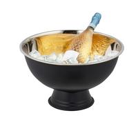 Relaxdays Secchiello Ghiaccio Bottiglie Vino, Champagne, Cestello Acciaio Inox, HxD: 23,5 x 40 cm, Portabottiglie, Nero