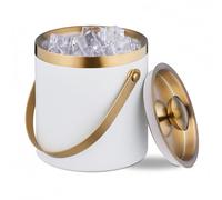 Relaxdays Secchiello per Il Ghiaccio con Coperchio, Glacette a Doppia Parete in Acciaio Inox, 1,5 Litri, V. Colori