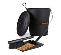 Relaxdays Secchio con scopetta e paletta cenere