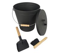 Secchio per la cenere, secchio camino in ferro, secchio carbone, paletta scopino