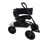 Relaxdays Sedia da giardino con vano per attrezzi