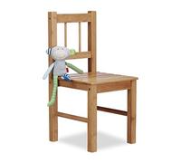 Relaxdays Sedia Decorativa in Bambù, HxLxP: 57 x 27 x 29 cm, Sediolina Portavasi, Sgabello per Bambini, Legno, naturale