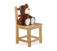 Relaxdays Sedia per Bambini Rustico, bambù, Cameretta, Bimbi e Bimbe, HxLxP 50x28,5x28 cm, Marrone, Acciaio