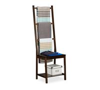 Relaxdays Sedia portasciugamani marrone scuro