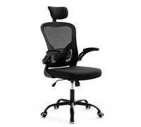 Relaxdays Sedia ufficio ergonomica nera
