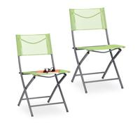 Relaxdays Sedie da giardino in set doppio verde