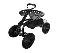 Relaxdays Sedile da giardino su ruote con vano