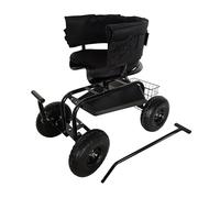 Relaxdays Seduta da Giardino Mobile, Regolabile in Altezza, Portata 150 kg, vano portaoggetti, Cuscino e Schienale, Nero