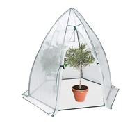 Relaxdays Serra da Giardino e Balcone, Tenda per la Germinazione di Piante e Fiori, 185 x 180 x 160 cm, Trasparente, Acciaio