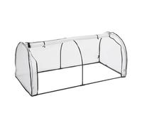 Relaxdays Serra da Orto in PE e Ferro, 80x100x200cm, Porta a Telo Avvolgibile, Coltiva Verdure in Giardino, Bianco Nero, 70% plastica 30%