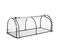 Relaxdays Serra per Orto, HLP: 50 x 130 x 60 cm, Telo in PVC, con Porta, Coltivazioni da Giardinaggio, Trasparente Nero