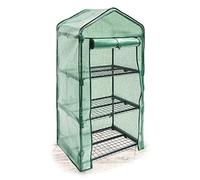 Relaxdays Serra Vivaio per Giardinaggio, 3 Ripiani, HLP 125x70x50 cm, Accessorio Giardinaggio sul Balcone, Verde